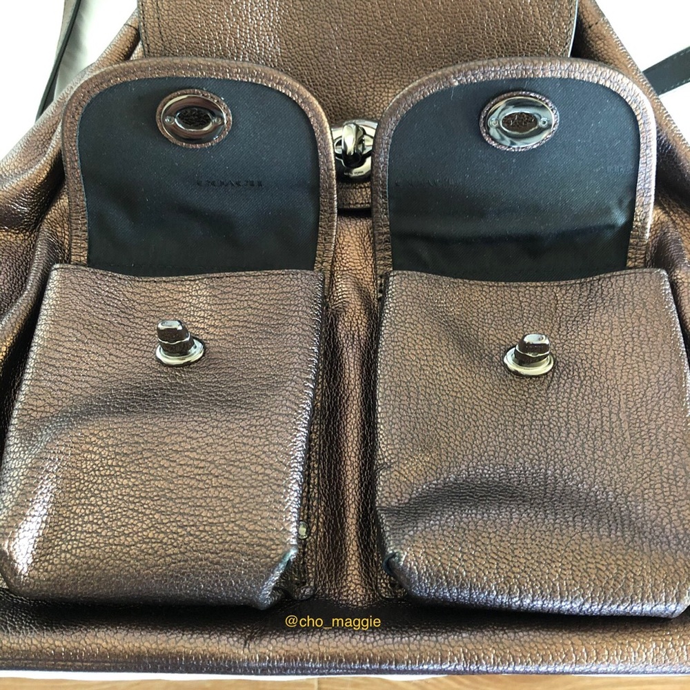Coach Bronze Turnlock Rucksack - Picture 4 of 8